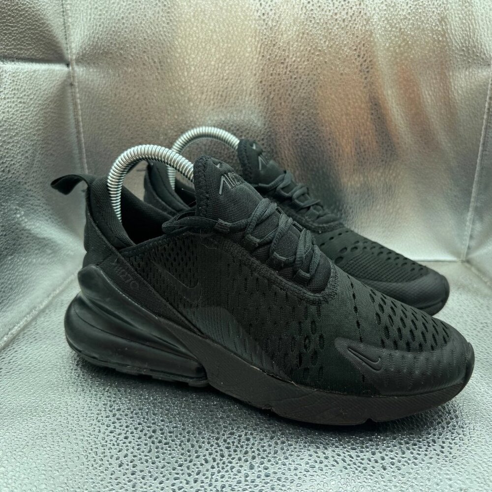 Size 5Y Nike Air Max 270 Kids Triple Black Athletic Sneakers Shoes BQ5776-001